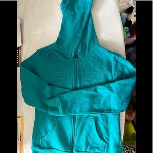 New Fila teal zippered hoodie size S/M